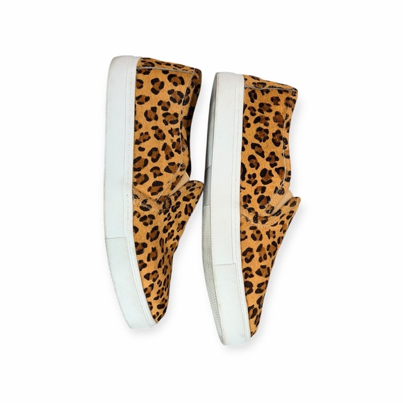 Mia Yulia Leopard Print slip-on Sneakers Animal Print Calf Hair Platform shoes 9 - Picture 4 of 7
